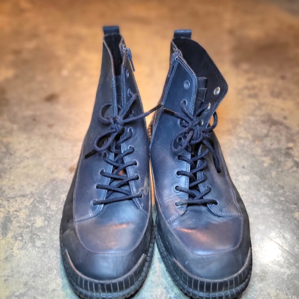 Camper Black Ankle Lace Up Boot with ankle zipper size EU43